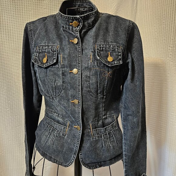Lifeline Quiet Luxury Design Pocket Denim Blue Jean Jacket Size 36 (M) - Picture 3 of 15